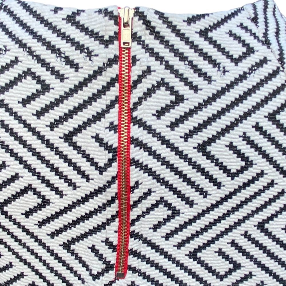 Anthropologie W5 Jacquard Black White Geometric Woven Stripe Office Blouse-XL - Picture 9 of 12